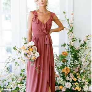 Revelry chiffon dress size 0 in antique blush